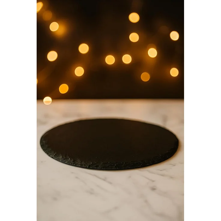 hausleben Servierplatte Schieferplatten rund Ø 25 cm, (4-tlg), Naturstein, Rutschfest, Lebensmittelecht & Stilvoll – Bild 2