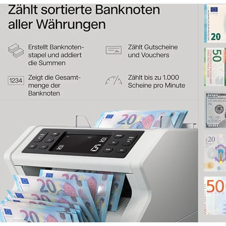 Safescan Geldzählmaschine 2210 G2 3,9-Zoll-Display – Bild 3