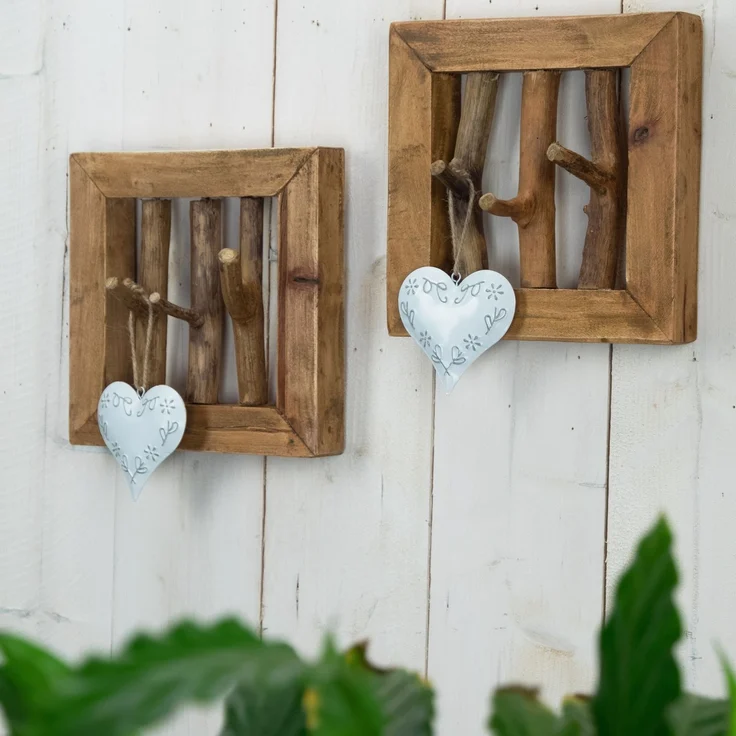 CREEDWOOD Wandgarderobe WANDGARDEROBE "LEONOR 25", Altholz massiv, 3 Haken, Äste Hakenleiste – Bild 7