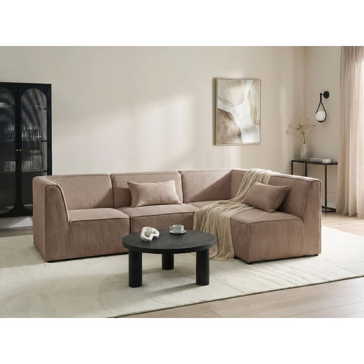 Modul Ecksofa 4-Sitzer LEMVIG Cord Sandbeige linksseitig – Bild 2