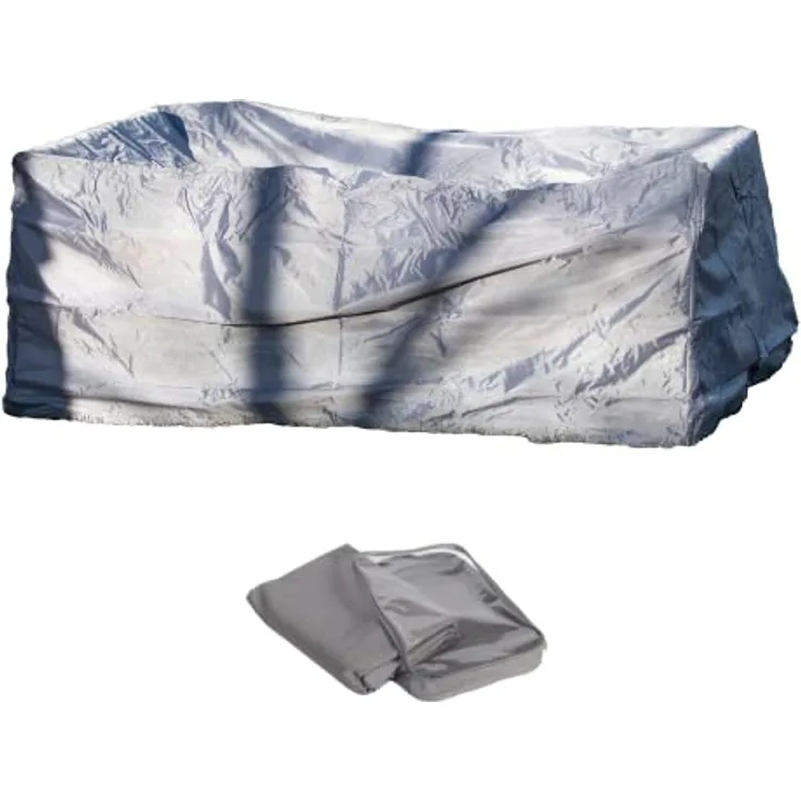 acamp Abdeckung für Gartenmöbel Größe S | wasserdicht, schmutzabweisend, UV-beständig, anthrazit | 185x125x85 cm