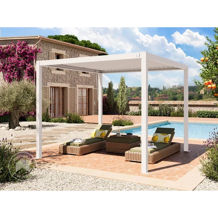 PRIMEYARD Pergola, Aluminium / Stahl weiß, 3x3 m – Bild 1