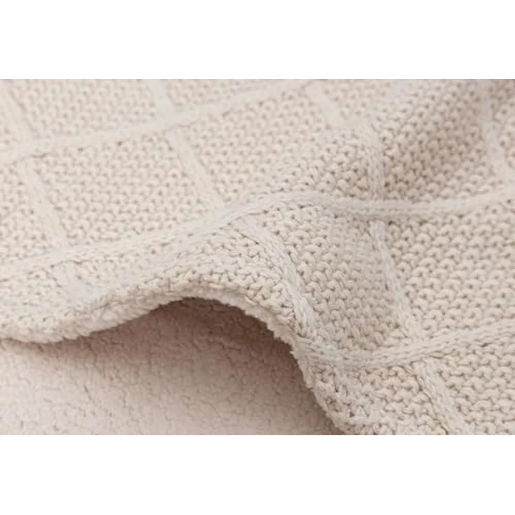 Jollein Check Knit Babydecke 75 x 100 cm - Oatmeal – Bild 5