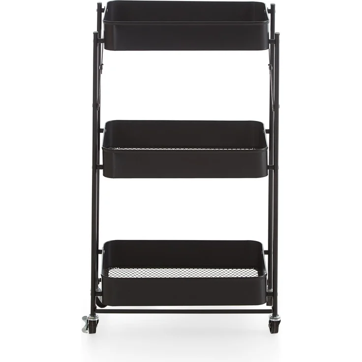 Homes & Jones Küchentrolley Bastian 31x44x78 cm aus schwarzem Metall - Rollwagen mit 3 Ablagen - Moderner Servierwagen für Küche, Essbereich & Haushalt - mobil, platzsparend – Bild 10