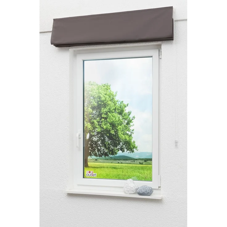 Lysel Outlet Raffrollo braungrau, abdunkelnd mit Kettenzug, Maße: (Bx H) 80cm * 180cm – Bild 5