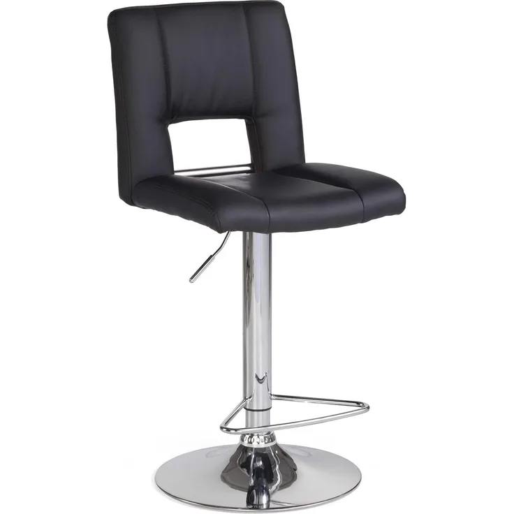 Barhocker 2er-Set SYLVIA, Kunstleder Schwarz