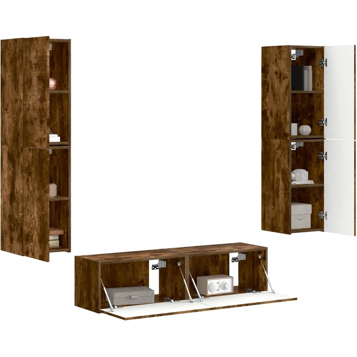vidaXL TV-Schrankset 6 stk. 31 x 30 x 60 cm Räuchereiche 3409128 – Bild 3