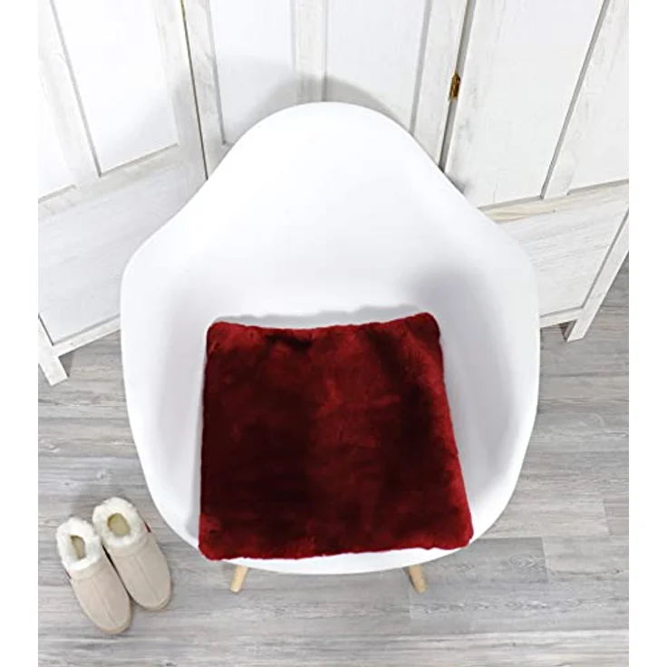 Reissner Lammfelle SIKI-VF Schaffell Sitzkissen Vollfell Qualität (Rollstuhlauflage Katzenbett) VF 40x40cm rot – Bild 4