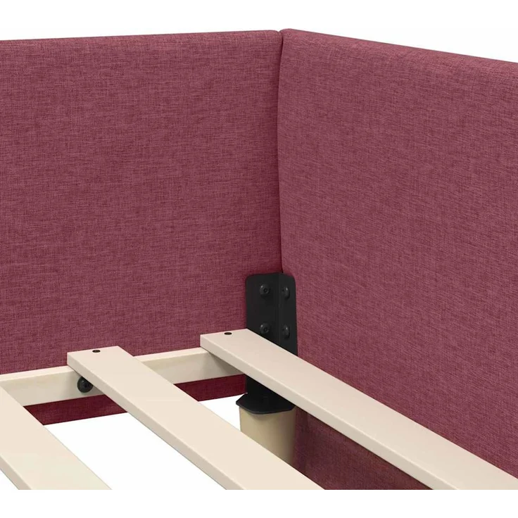 vidaXL Eckbettgestell mit Matratze 2 stk. Weinrot 90 x 190 cm Stoff 3393592 – Bild 10