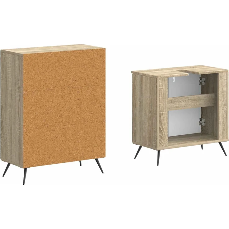vidaXL 2-teiliges Badezimmer Schrank Set BREDA Sonoma-Eiche 3417641 – Bild 5