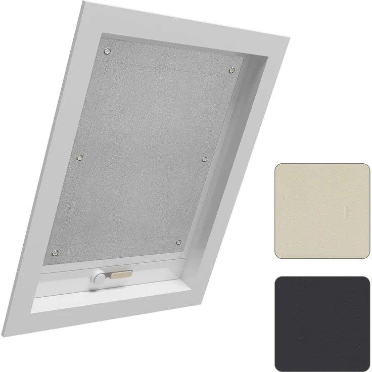 WOLTU Thermo Dachfenster Rollo ohne Bohren Sonnenschutz Verdunkelungsrollo mit Saugnäpfen, Thermorollo Hitzeschutz für Velux- und Roto-Fenster UK08, Dunkelgrau 116x120 cm