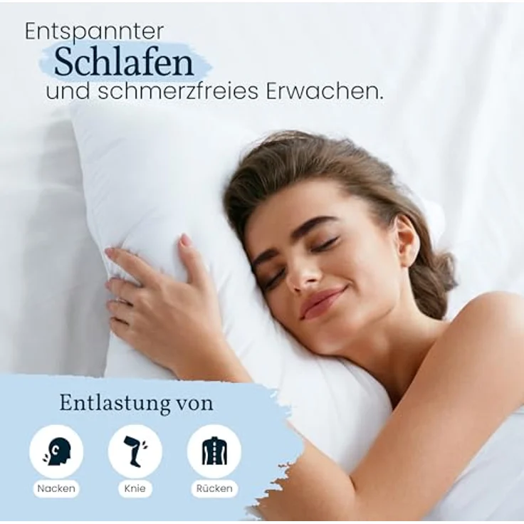 Gentle North Hochwertiges Seitenschläferkissen 40x145 cm - Langes Kissen für Seitenschläfer - Körperkissen - Körperkissen für Erwachsene mit Mikrofaser-Füllung 40x145 cm lang - –kotex - Schlafkissen – Bild 4