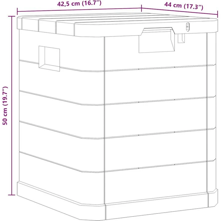 vidaXL Garten-Aufbewahrungsbox 90 L Anthrazit 45684 – Bild 11