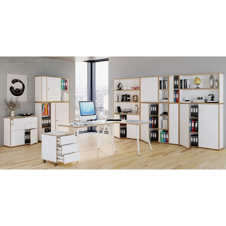 VCM Büroschrank Salia 920734 Weiß H. 74 x B. 100 x T. 37 cm – Bild 3
