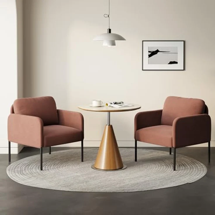 COLAMY Gepolsterter Ohrensessel aus Samt – Moderner Lounge-Sessel mit weicher Rückenlehne, Komfortabler Sessel für Wohnzimmer, Schlafzimmer, Apartment & Leseecke,Rosa – Bild 7