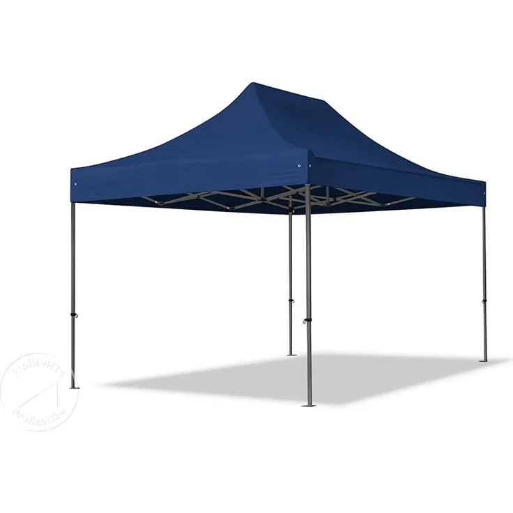 3x4,5 m Faltpavillon, PREMIUM Stahl 40mm, Seitenteile mit Panoramafenstern, blau – Bild 2
