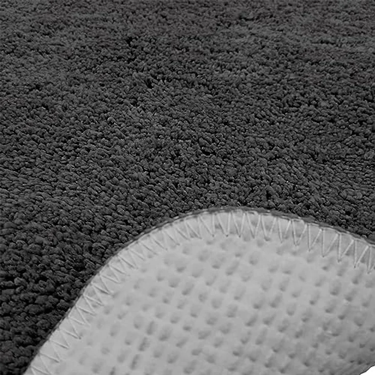 Brandsseller Badematte 60x90 cm Badteppich Badvorleger Badezimmerteppich Duschvorleger Schwarz – Bild 5