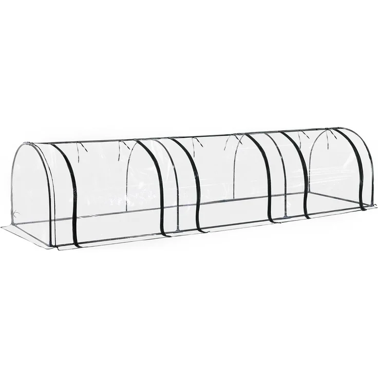 Outsunny Gewächshaus, Stahl, Kunststoff, Transparent, 350L x 100B x 80H cm – Bild 1