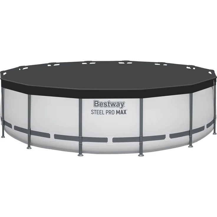 Bestway Steel Pro MAX Frame Pool Komplett-Set mit Filterpumpe Ø 427 x 107 cm, lichtgrau, rund – Bild 4