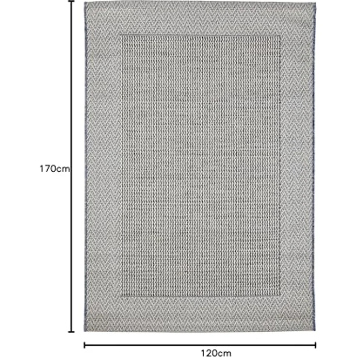 andiamo In- & Outdoor Teppich wetterfest und wasserdurchlässig Flachgewebe Kurzfloor 120x170 cm Beige-Anthrazit – Bild 4
