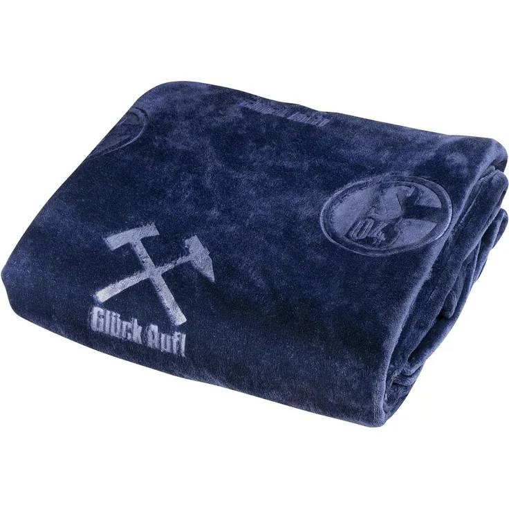 Wohndecke FC Schalke 04 geprägt in Geschenkbox Navy 150 x 200 cm 100% Polyester, FC Schalke 04 – Bild 3