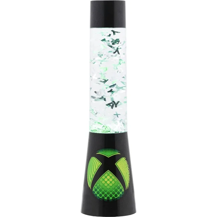 XBOX Glitzer Flüssigkeitsfluss-Lampe mit schwebenden Controller-Icons - Offiziell lizenziertes Microsoft-Merchandise, Gaming-Raum-Nachtlicht Schlafzimmerdeko