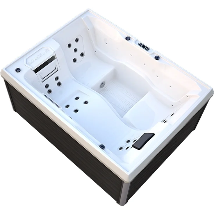 HOME DELUXE Outdoor-Whirlpool 'Stream', 211 x 156 cm, für 3 Personen, mit Treppe & Thermoabdeckung – Bild 10