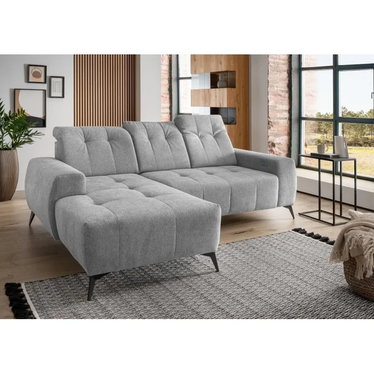 Ecksofa Sano von Benformato mit Elektrofunktion und verstellbaren Kopflehnen, bezogen mit hochwertigem Corto Stoff in wählbaren Farben