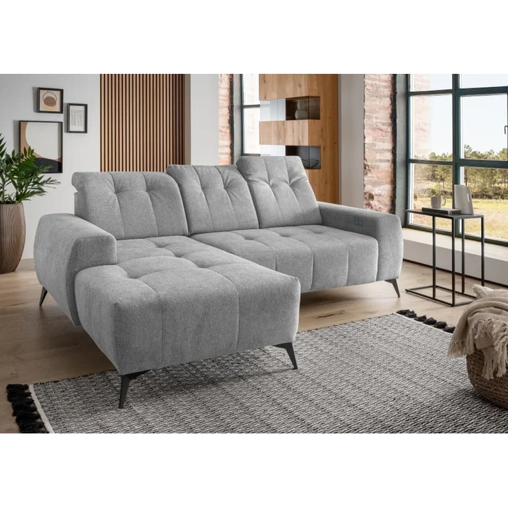Ecksofa Sano von Benformato mit Elektrofunktion und verstellbaren Kopflehnen, bezogen mit hochwertigem Corto Stoff in wählbaren Farben – Bild 1