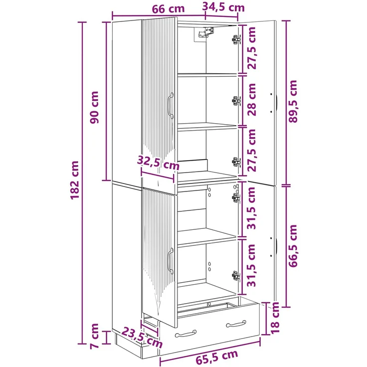 vidaXL Schrankset 2 pcs Schwarz Holzwerkstoff 3416773 – Bild 8