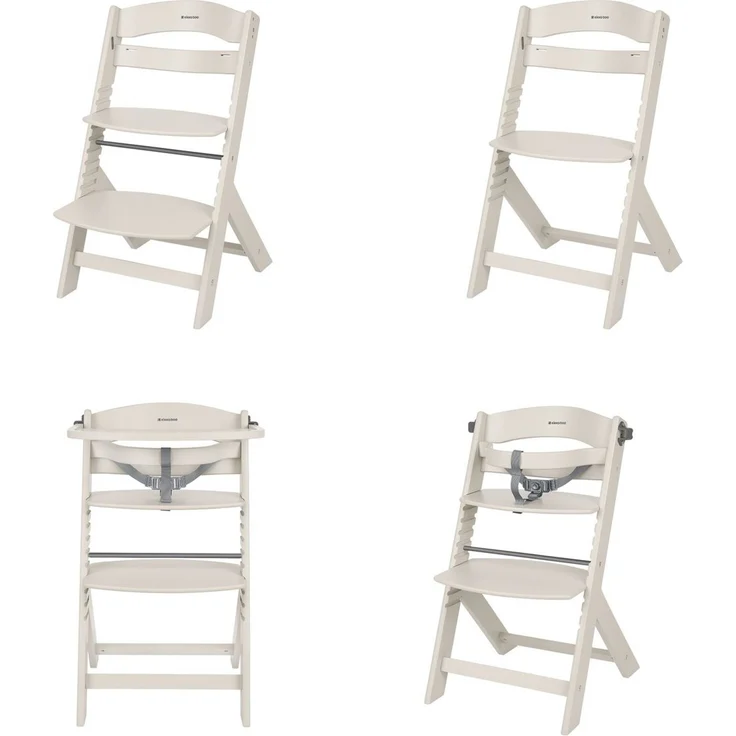 Kikka boo Kinderhochstuhl Nordy Holz Kinderstuhl Fußstütze verstellbarer Sitz beige – Bild 3
