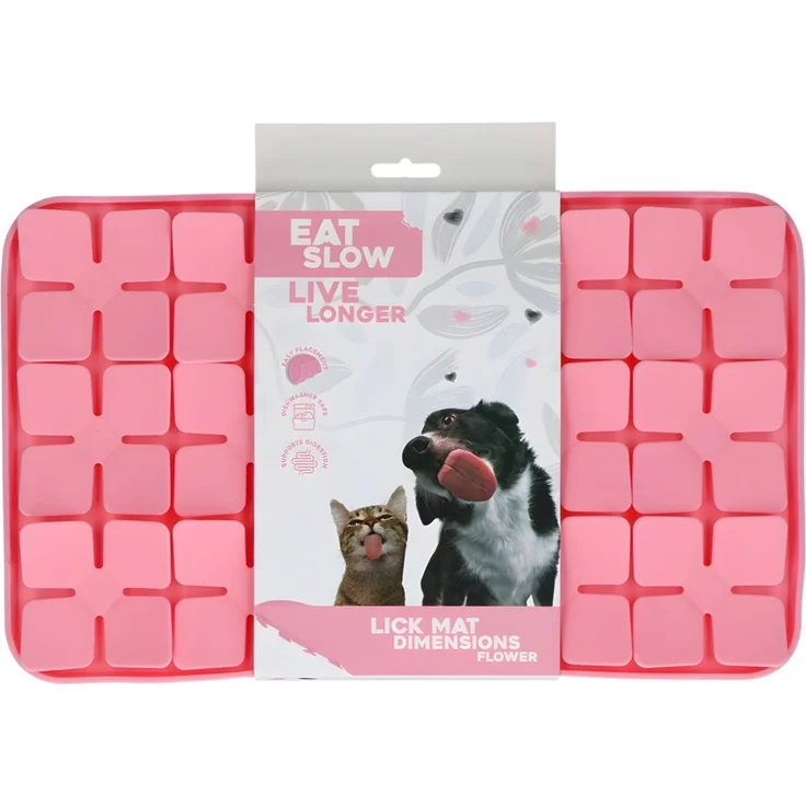 Eat Slow Live Longer Leckmatte Flower rosa, Maße: 21 x 34 cm – Bild 1