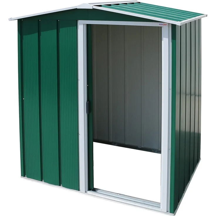 Duramax ECO 5x4 (1.56 m²) Metallgerätehaus, feuerverzinktes Metall gerätehaus - Geräteschuppen, verstärkte Dachkonstruktion, wartungsfreier und wetterfester Metallschuppen, Grün – Bild 4