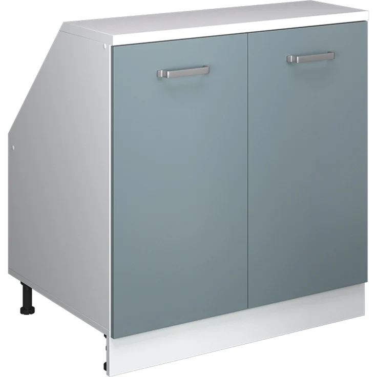 Küchenschrank für Dachschrägen R-Line Blau-Grau 80 cm mit 2 Türen, Schrankkorpus 60 cm Tiefe Vicco – Bild 1