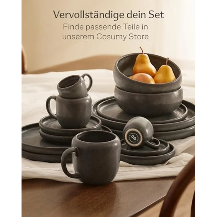 Cosumy Espressotasse 4er Espressotassen Set mit Untertassen Weiß – 90 ml Keramik Espresso, 4-tlg, Steingut, Handglasiert, Spülmaschinenfest & Mikrowellengeeignet, 4er Set – Bild 7