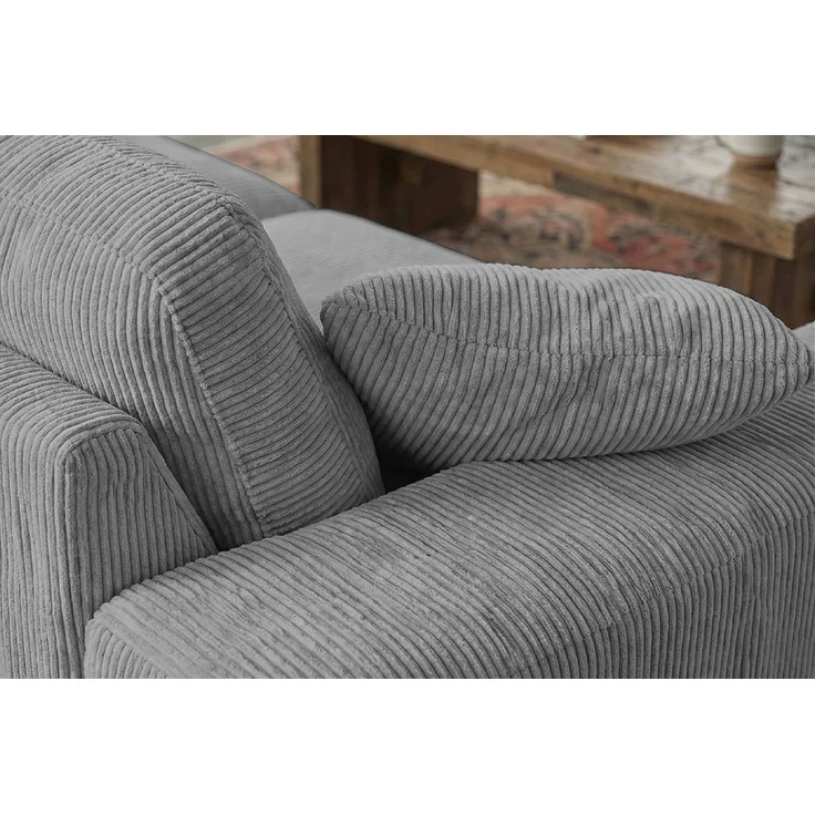 KAWOLA Sofa NETTA 4-Sitzer Bezug abziehbar Cord grau 90 x 116 x 258 cm – Bild 6