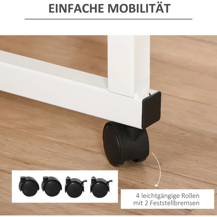 HOMCOM Beistelltisch, Spanplatte, Eisen, Kunststoff, Ahorn, 60B x 40T x 78H cm – Bild 6