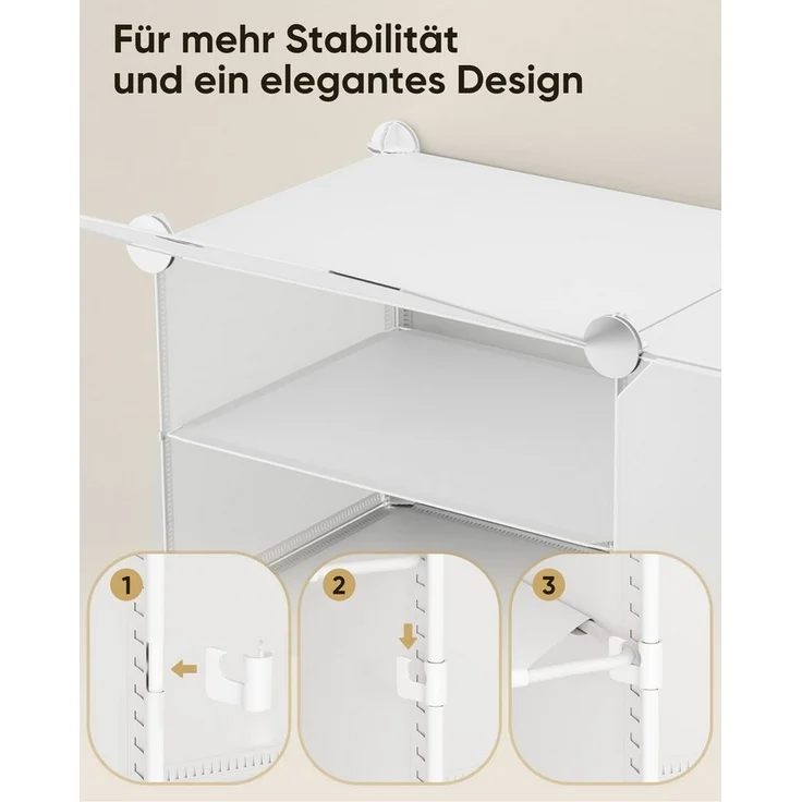 Sekey Schuhregal Schuhregal Schuhschrank Schuh-Organizer Stecksystem DIY-Regal, 1-tlg 32 Paar Schuhe Kunststoff mit Weiß 8 Tür – Bild 3