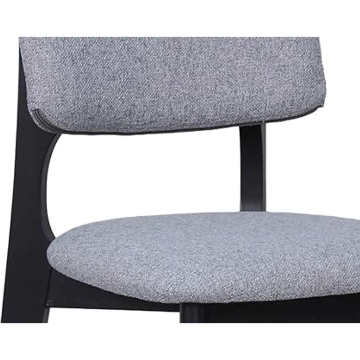 byLIVING Esszimmerstuhl 2er Set ELSA/Webstoff grau/Gestell Massivholz schwarz/B 48, H 87, T 54 cm – Bild 6