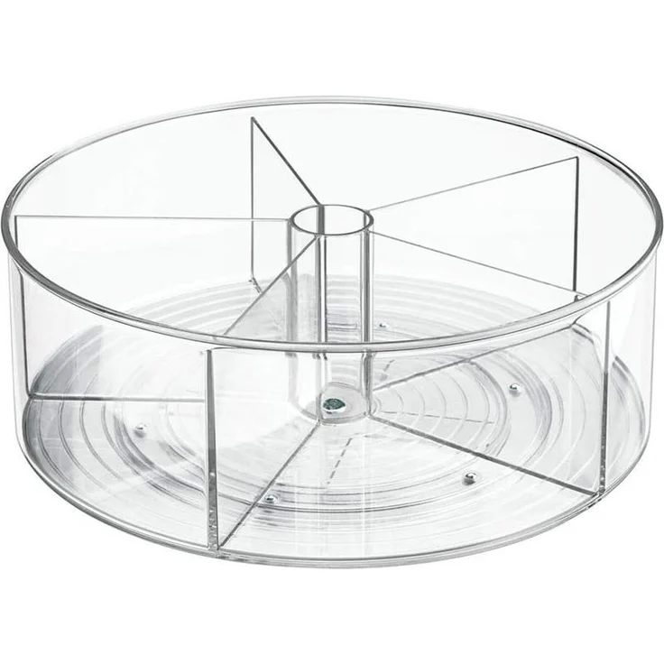 Drehteller Schreibtisch Organizer mit Trennwänden von mDesign Transparent – Bild 1