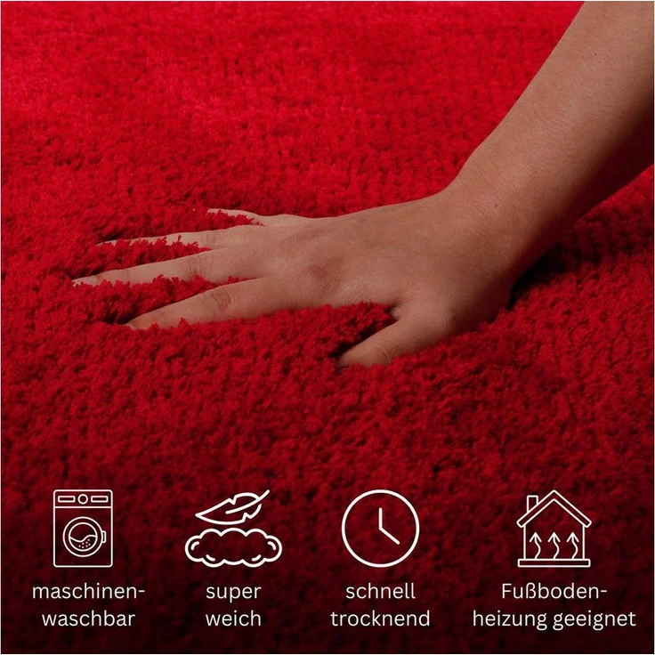 OTTO home Badematte Kaarin, Höhe 30 mm, rutschhemmend beschichtet, schnell trocknend, Polyester, rechteckig, Badteppich, getuftet, flauschig, hochflor, große Farbauswahl – Bild 3