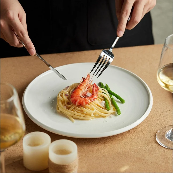JIWOO Teller 4er Ø26,5cm, Frühstücksteller Salatteller Steakteller Dessertteller, (4 St), Keramik Tellerset Weiß Mikrowellen spülmaschinenfest Ø26,5 cm – Bild 4