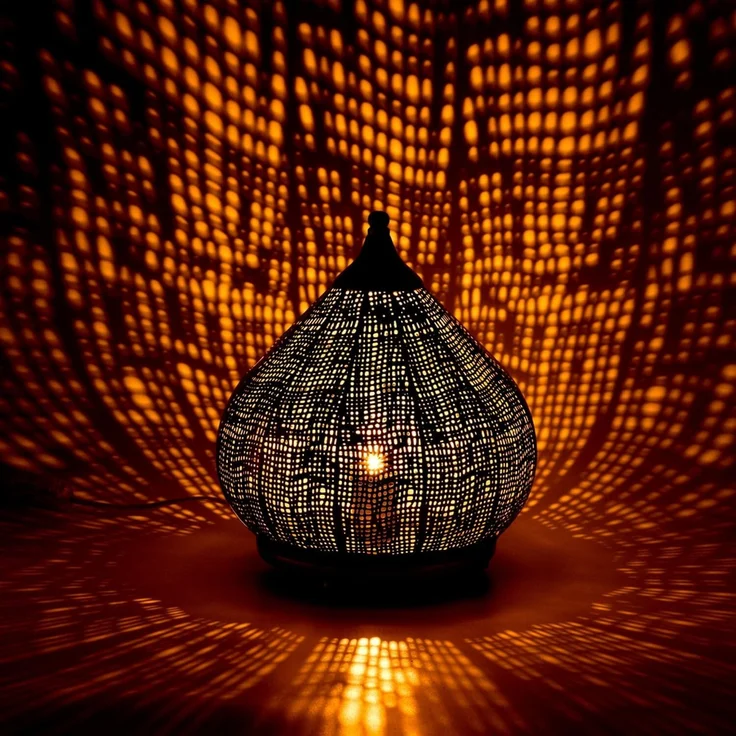 Marrakesch Orient & Mediterran Interior Nachttischlampe 2er Set Orientalische Deko Tischlampe Nachttischlampe Lampe Silber, Leuchtmittel nicht im Lieferumfang enthalten, Handarbeit – Bild 4