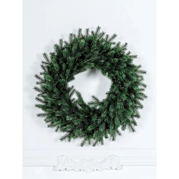 EveXmas Altair Premium Weihnachtskranz Grün 60 cm, künstlicher Türkranz, 136 Zweige, 816 PE-Spritzguss-Triebe, Doppelrahmen, 100% PE, flammhemmend – Bild 2