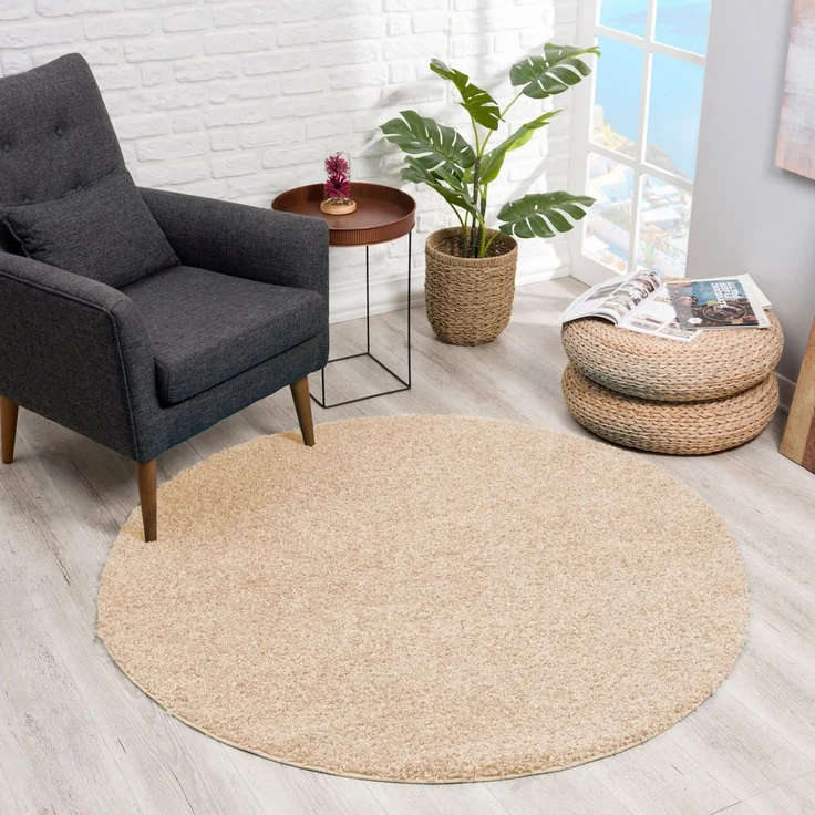 Sanat Hochflor-Teppich LOCA, auch als Läufer und in Rund, rund, Höhe: 30 mm, Wohnzimmer, Langflor, Shaggy, Schlafzimmer – Bild 4