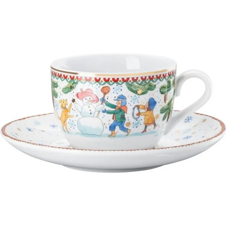 Hutschenreuther Cappuccinotasse Sammelserie 2025 Weihnachtsspiele Cappuccinotasse 2tlg, Porzellan – Bild 4
