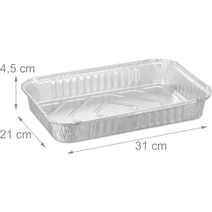 Relaxdays Aluschalen Grill 50er Set, 4,5 x 31 x 21 cm – Bild 4