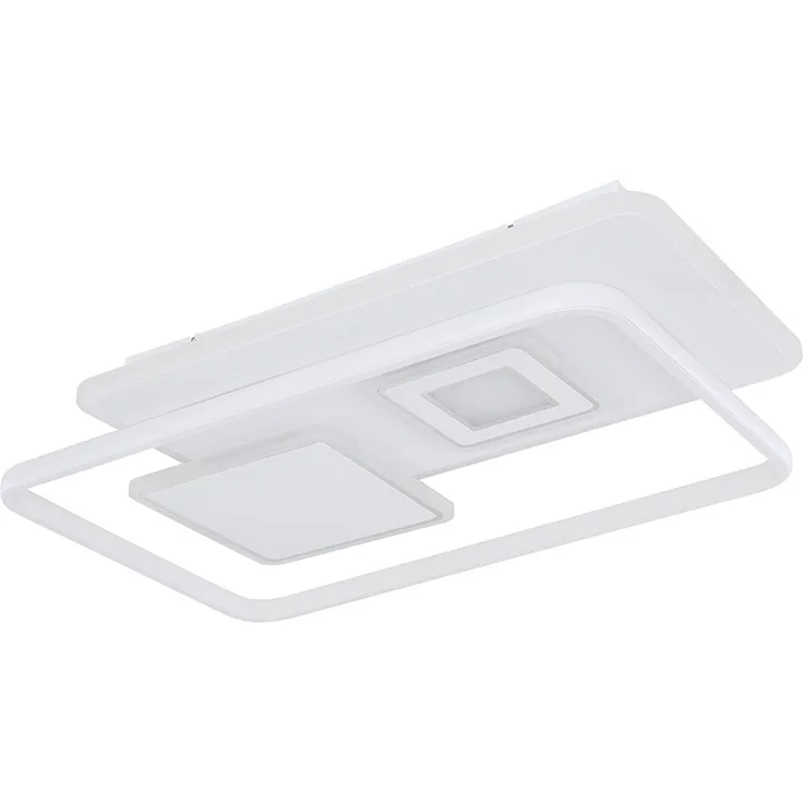 Deckenleuchte, dimmbar, Fernbedienung, LED, opal, B 65 cm