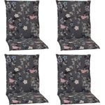 NYVI Sitzauflage Niedriglehner Auflagen 4er Set Barcelona Gartenstuhlauflagen 100x50cm, (4 St), Niederlehner Stuhlauflage Sitzauflage mit Halteband Blumen Floral