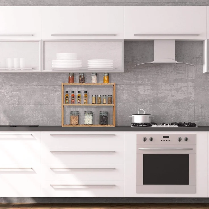 Relaxdays Wandregal mit 3 Ablagen, Walnuss natur, 60 x 15 x 50 cm – Bild 2